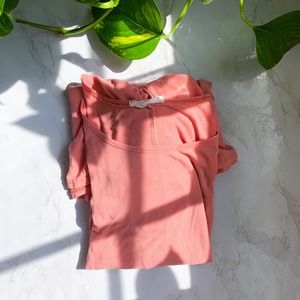 girl's pink flowy t-shirt dress